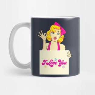 I Love You Darling, Happy Couple, Pink Pretty Lady, Happy Valentine Mug